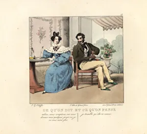 Lady and her gentleman caller writing Lady and her gentleman caller writing