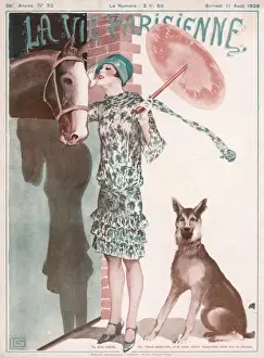 Patiently Prints: Lady and German Shepherd