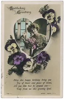Birthdays Prints: Lady Gets Card