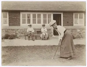 Prepares Prints: Lady Golfer 1900