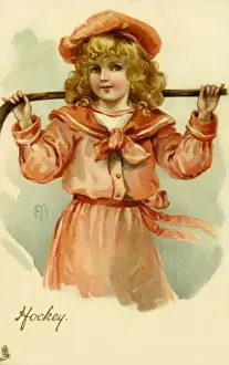 A lady hockey player