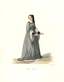 Courtier Prints: Lady of honor at the court of Francis I, 16th century