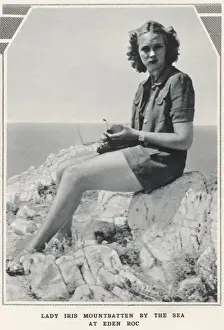 Marchioness Prints: Lady Iris Mountbatten by the sea at Eden Roc