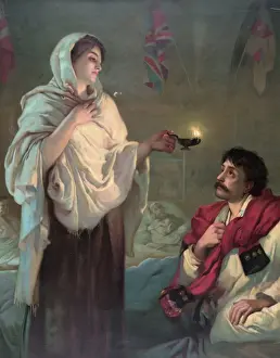 The lady with the lamp (Miss Nightingale at Scutari, 1854)