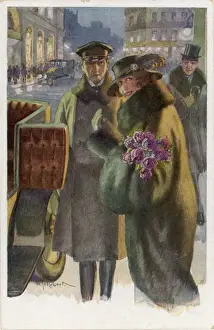Clutching Prints: Lady Leaves by Car