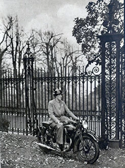 Aristocratic Collection: Lady Leconfield on a motorbike