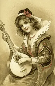 Bowley Prints: Lady with a mandolin