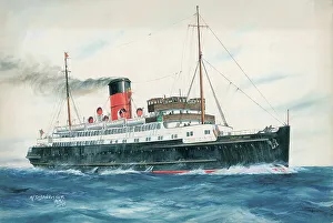 Bannister Prints: Lady of Mann Isle Man Steam Packet Company 1931