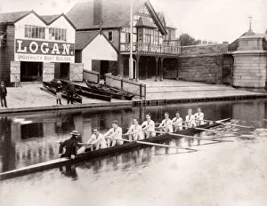 Boater Prints: Lady Margaret Boat Club, Cambridge, rowing team, 1890s