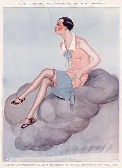 Lady on Mauve Cloud