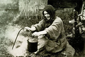 Lives Collection: Lady Member of the Caravan Club, cooking