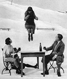 Penelope Gallery: Lady Moss jumping a table on ice skates