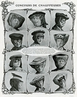 Images Dated 8th March 2016: Lady motorists headwear 1906