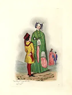 Pageboy Prints: Lady and pageboy of the reign of Henry IV, 1411-1422