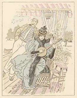 Banjo Prints: Lady Plays the Banjo