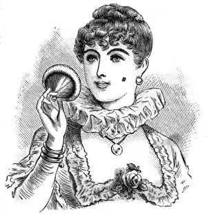 Powders Prints: Lady powders her cheeks