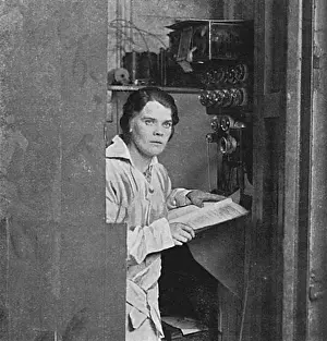 Kingsway Prints: A lady prompter at a London theatre during First World War