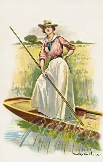 Punt Prints: A lady on a punt
