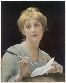Lady with Quill Pen