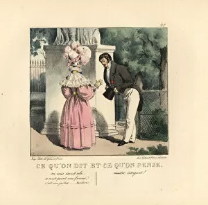 Word Gallery: Lady receiving a rose from a gentleman in