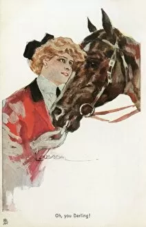 Horsewoman Collection: Lady rider and favourite horse