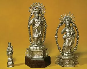 Rosary Gallery: Our Lady of the Rosary. Statuettes. Silver. 17th c. Treasure