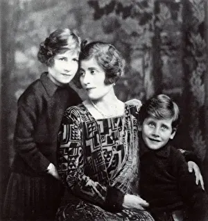 Lady Rosemary Leveson-Gower with her children