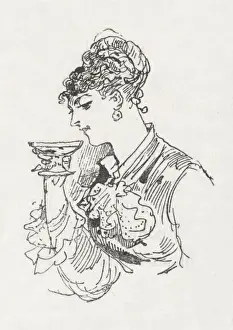 Lady Sips Champagne 1878