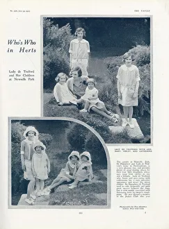 Herts Prints: Lady de Trafford and her children at Newsells Park, Herts