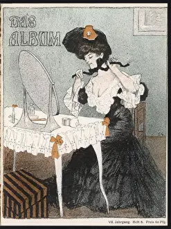 LADY TYING ON HAT 1904