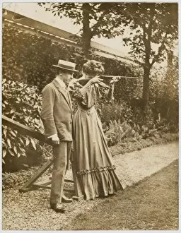 C1905 Gallery: Lady Using Air Rifle