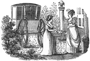 Lady visiting in a carriage, c. 1800