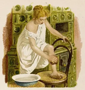 Washes Prints: Lady Washes Legs 1905