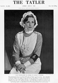 Nurses Collection: Lady Willoughby de Broke in a nurses uniform