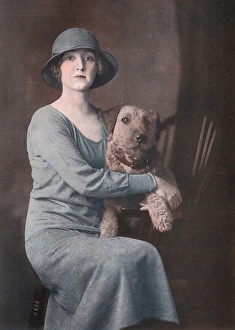 Airedale Gallery: Lady Wodehouse with her Airedale Terrier