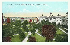 Lafayette Prints: Lafayette Square showing the Post Office, New Orleans