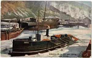 Baikal Prints: Lake Baikal, Siberia, Russia - Ice Dry Dock