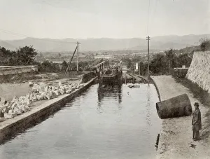 Calm Gallery: Lake Biwa inclined railroad on the Lake Biwa canal. Japan