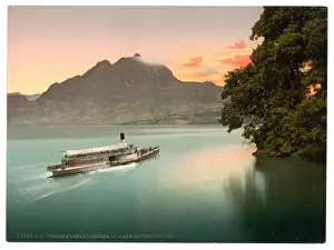 Cantons Prints: The Lake of the Four Cantons, evening tints, Lake Lucerne, S
