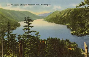 Lake Crescent, Olympic National Park, Washington State, USA Date: circa 1940