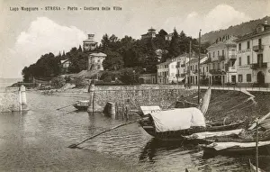 Villas Prints: Lake Maggiore - Stresa - The Port and Coastal Villas