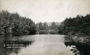 Lake in the park at Stockton-on-Tees, County Durham