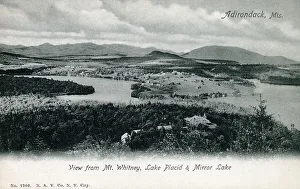 Whitney Prints: Lake Placid and Mirror Lake, Adirondack Mountains, NY State
