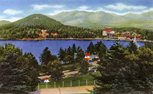 Lake Placid, N. Y. USA - Lake Placid Club and Mirror Lake