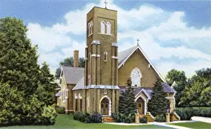 Jul18 Prints: Lake Placid, N. Y. USA - St Agnes Catholic Church