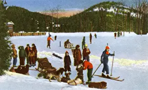 Adirondack Prints: Lake Placid, N. Y. USA - Winter - The Club Skating Rink