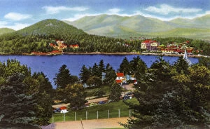 Images Dated 3rd September 2018: Lake Placid, N.Y. USA - Lake Placid Club and Mirror Lake