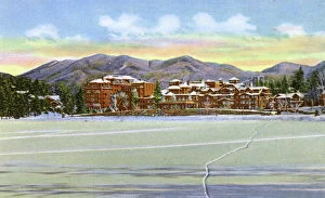 New Images from the Grenville Collins Collection Gallery: Lake Placid, N.Y. USA - View across Mirror Lake - Winter