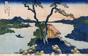 Reproduction Collection: Lake Suwa in Shinano Province by Katsushika Hokusai