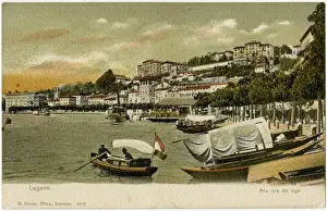 Lugano Prints: The lakeside at Lugano, Switzerland